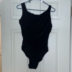 MIRACLESUIT one piece black ruched swimsuit - size 16